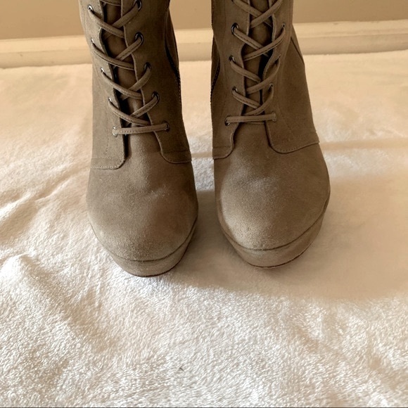 Alexandre Birman suede platform lace up mid calf high heel boots 7 - Picture 3 of 8